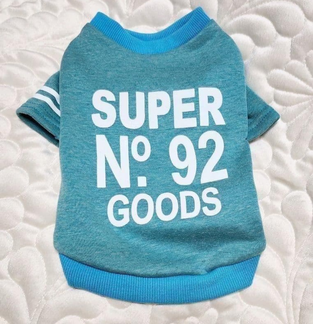 画像3: 【メール便無料】愛犬服 英字ロゴ 長袖 Tシャツ トレーナー 裏起毛 暖かい犬服 犬の冬服 プードル チワワ カッコカワイイ :ターコイズブルー