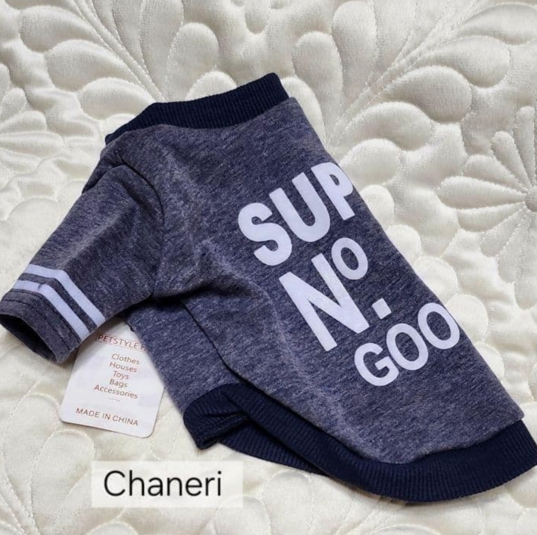 画像4: 【メール便無料】愛犬服 英字ロゴ 長袖 Tシャツ トレーナー 裏起毛 暖かい犬服 犬の冬服 プードル チワワ カッコカワイイ :ネイビー