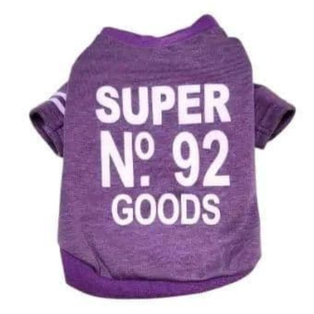 画像: 【メール便無料】愛犬服 英字ロゴ 長袖 Tシャツ トレーナー 裏起毛 暖かい犬服 犬の冬服 プードル チワワ カッコカワイイ :パープル