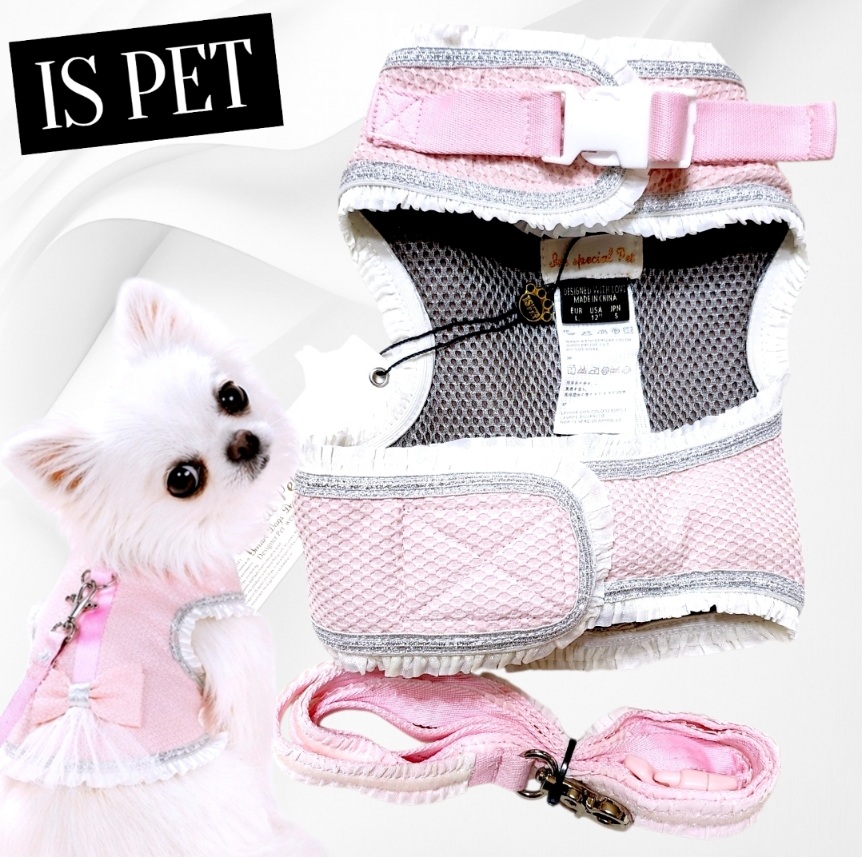画像9: 高級IS PET ピンク ハーネス＆リードセット フリル フリル チュール 小型犬 チワワ プードル 春夏 お出かけ GW 旅行 可愛い