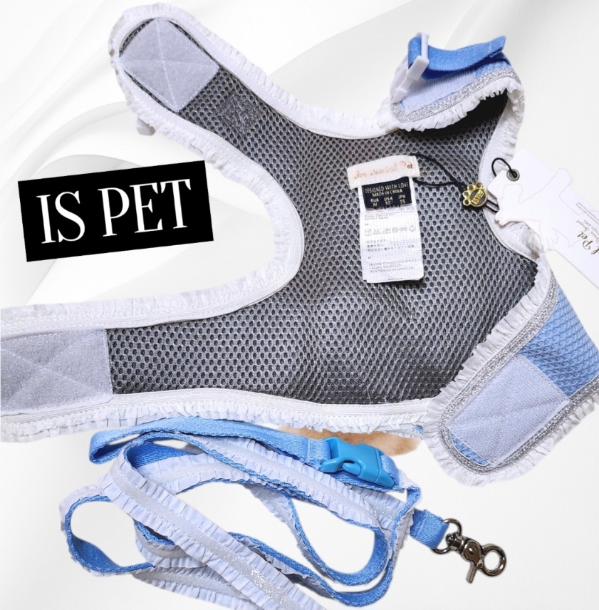 画像11: 高級IS PET ブルー ハーネス＆リードセット フリル フリル チュール 小型犬 チワワ プードル 春夏 お出かけ GW 旅行 上品ブルー