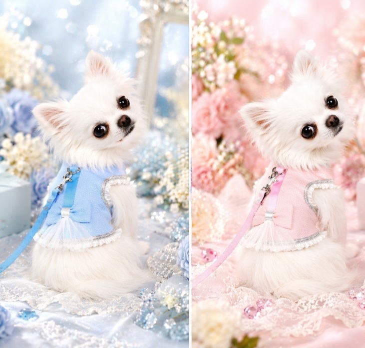 画像16: 高級IS PET ピンク ハーネス＆リードセット フリル フリル チュール 小型犬 チワワ プードル 春夏 お出かけ GW 旅行 可愛い